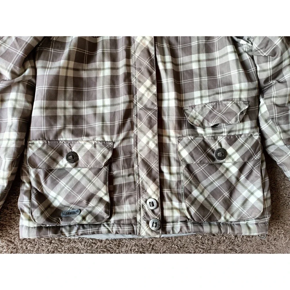 Firefly Winter Insulated Jacket Kids Size 14 Full Zip Fur Lined Hood Plaid